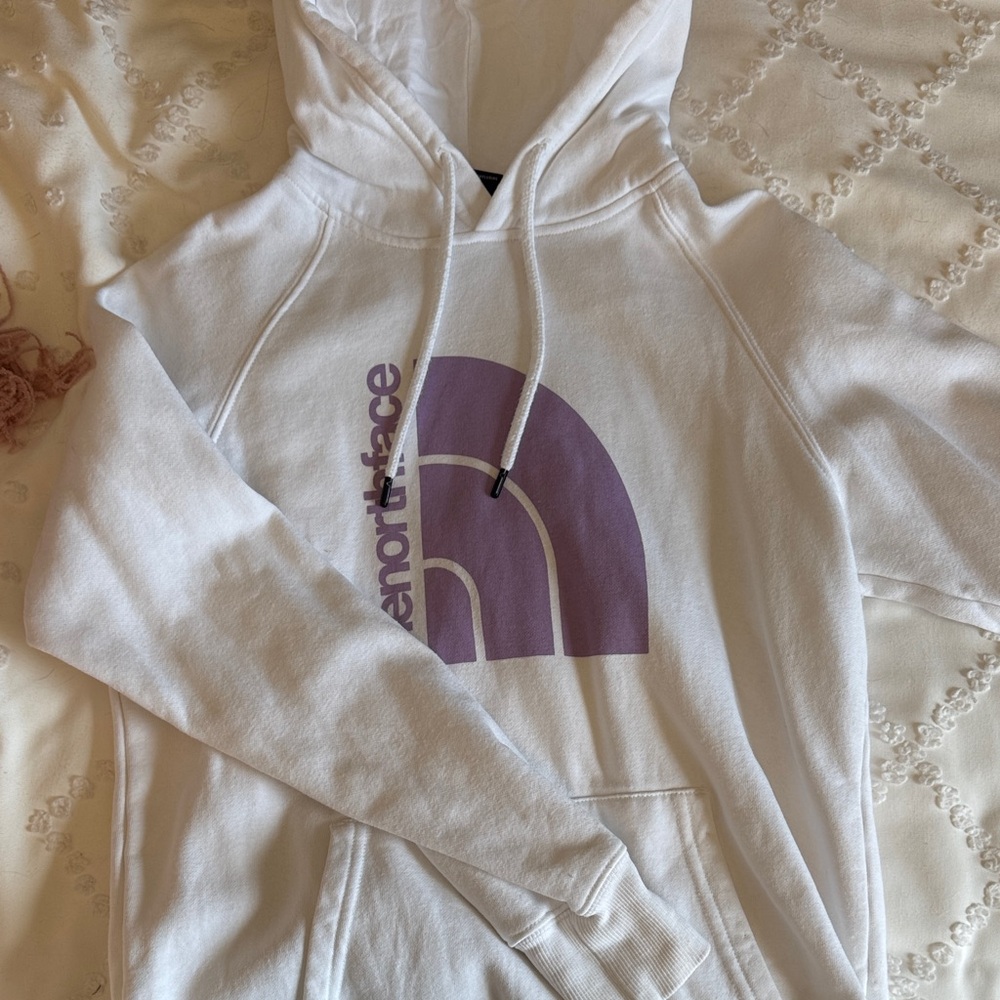 The North Face White and Purple Hoodie